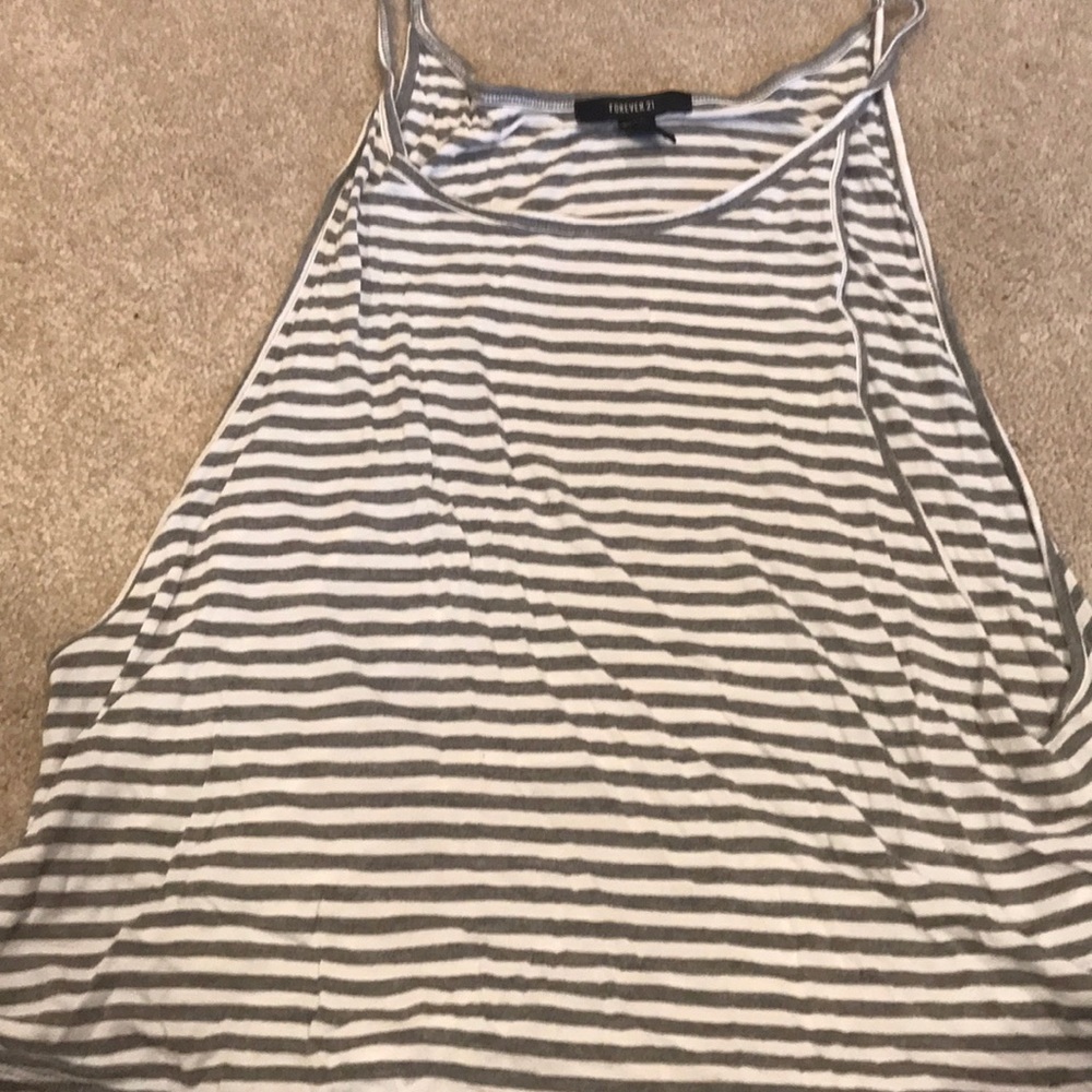 White and grey striped shirt